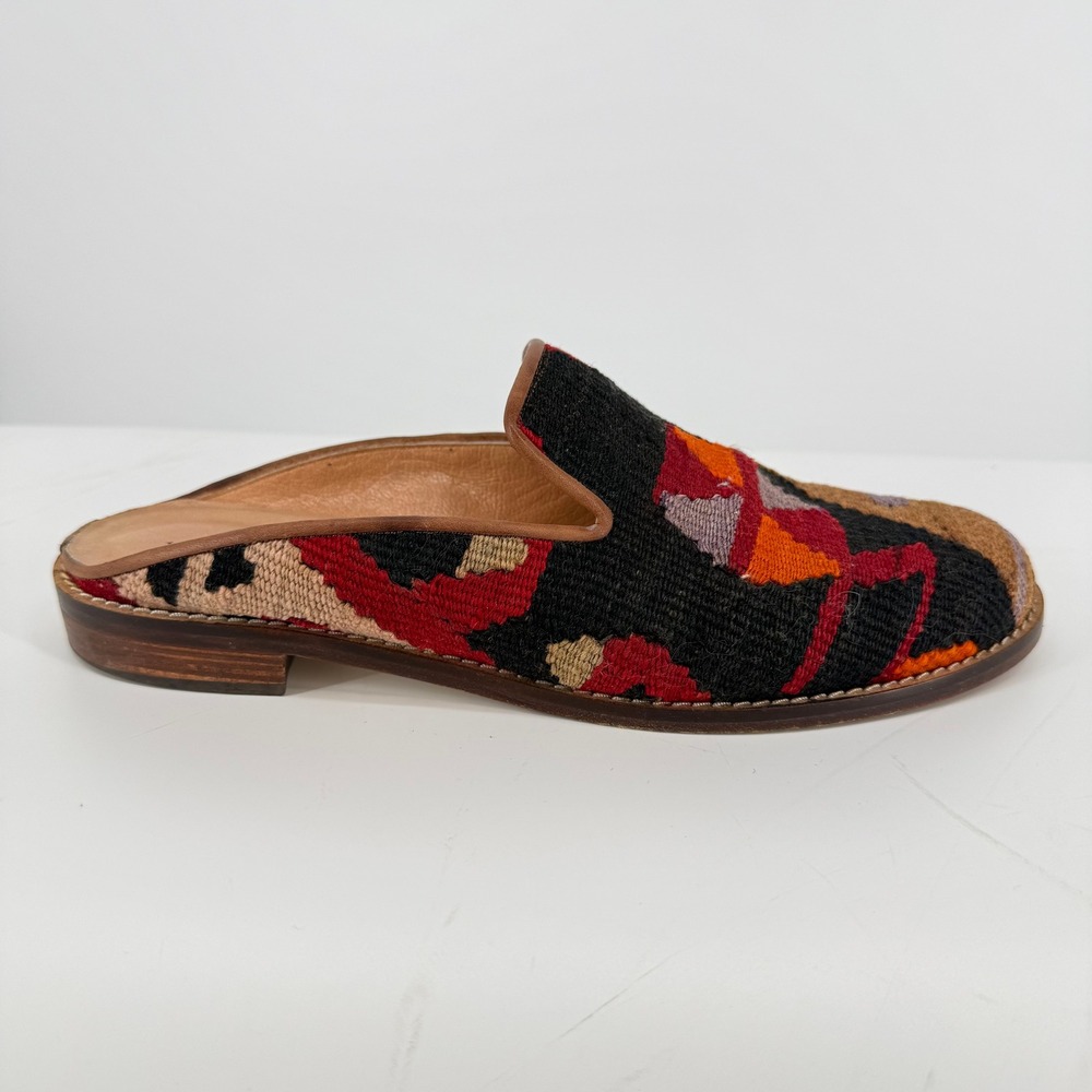 SAO Kilim Mules Mens 41 Multicolor Good Handwoven Turkish Leather Loafers